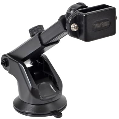 TWAYRDIO Suction Cup Holder Mount for Handheld Radio, Adjustable Height Car Holder Mount Bracket for Motorola BaoFeng Retevis Talkabout Yaesu Walkie Talkie Two Way Radio Belt Clip