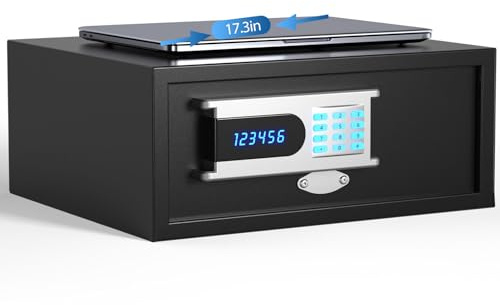 Grimtron 𝟐𝟓 𝐋𝐁 Commercial Hotel Safe Box (1.07 cu. ft.), Bulk-Ready Design with Audit Trail, Administrator Password, Professional Laptop & Document Safe 𝐆𝐢𝐟𝐭𝐬 𝐟𝐨𝐫 𝐌𝐨𝐭𝐡𝐞𝐫‘𝐬 𝐃𝐚𝐲