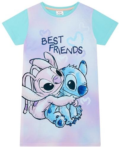 Disney Lilo et Stitch - Camisa de Noche para niña - Violeta Corta - 11-12 Años: 152cm