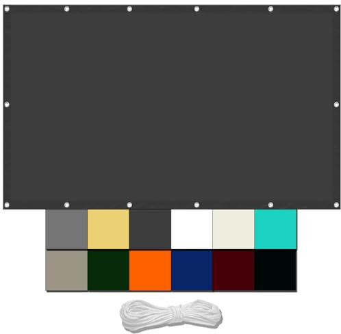 Toile Rectangulaire étanche 5 x 8 m UV Protection avec Oeillets Tissu Polyester Multi Couleur et Taille Toiles D'ombrages La Couverture VéGéTale Serre Pergola, Gris Foncé