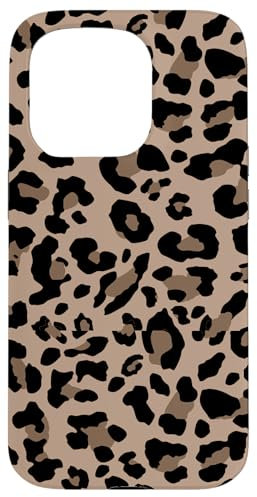 Hülle für iPhone 15 Pro Leopardenmuster stilvolles Gepardenmuster braun neutral beige