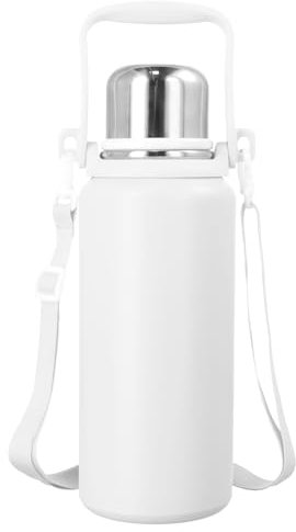 Termica Botella Agua Acero Inoxidable, Termos para Bebidas Frías y Calientes Grande, 1,2L Botella Agua Gimnasio Termica, Termo sin Bpa para Deporte, Viaje, Escuela, Exterior, Hogar, Oficina (Blanco)
