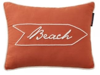 LEXINGTON Sign Organic Cotton Twill 40x30 Pillow, Terra/White, 30x40