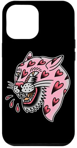 Hülle für iPhone 15 Plus Panther Pink x Heart Love Traditioneller Blitz