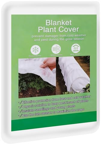 Huiguli Tejido no Tejido para Plantas, 3M*10M Velo Protector Antihielo Invernal Reutilizable, 30GSM Cubre Plantas Invierno Protege Plantas y Hortalizas del Frío y el Viento, Blanco