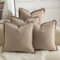Mandioo 4er Set Neutralen Baumwolle Kissenbezug 50x50cm Herbst Quasten Dekorative Kissenbezüge Boho Sofakissen Dekokissen Kissenhülle für Couch Sofa Schlafzimmer Wohnzimmer Graubraun