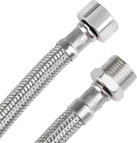 2 Stück Flexschlauch 3/8 Zoll,Panzerschlauch 3/8 (1/2 zoll, 10cm)