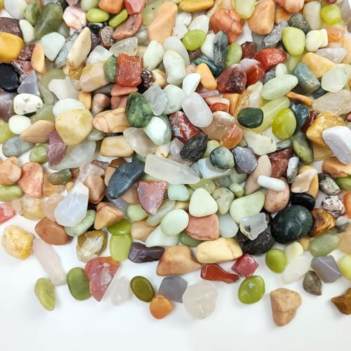 FANTIAN 1.8 kgs Pebbles for Plants, 0.5-1 cm Succulent Rocks, Polished Decorative Stones for Plants Pots, Aquarium, Vases, Cactus Planters, Bird Bath, Craft and Fairy Garden