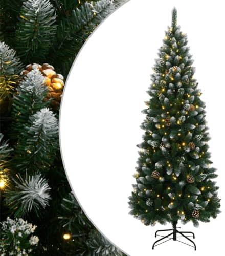 vidaXL Sapin de Noël Artificiel 150 LED 120 cm, Arbre de Noël, Sapin de Noël réaliste, Ornement de Noël, Faux Sapin de Noël, décoration de Noël