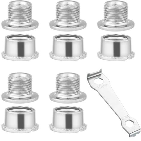 GXGM 5 Set + 1 Chiave, Bulloni per Corone in Lega di Alluminio Bulloni e Dadi per Accessori per Biciclette Bulloni per Corona Singola per Bici da Corsa MTB e Bici da Strada Guarnitura