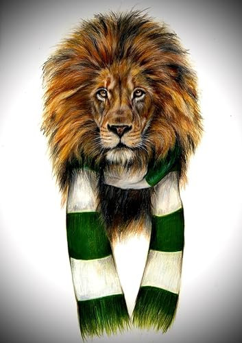 Celtic FC Lion A3 Print Poster Wall Art Decor Kitchen Bedroom Living Room Hall Bathroom Album Gift