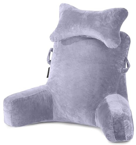 Lesen Sie Kissen, Kissen Für Ruhe Im Bett Mit Abnehmbarem Hals Und Armen, Um Auf Bett Oder Backup Zu Sitzen, Erwachsene Lesen Kissen, Rückenkissen(65×46×28cm,Grey)