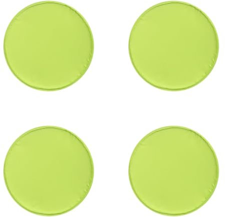4er-Set Tragbar Rund Sitzkissen 30x30x2cm, Memory-Schaum mit Riemen rutschfest Gemütlich Abnehmbar Waschbar Perlbaumwolle Stuhlkissen für Wohnzimmer, Küche, Konferenzraum, Garten, 2er Set Gelb