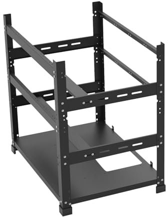 Cadre de plate-forme de minage, 12 boîtiers de minage GPU, support de cadre de minage ouvert, support de carte graphique, étui de minage GPU, matériaux de qualité supérieure, facile à installer pour