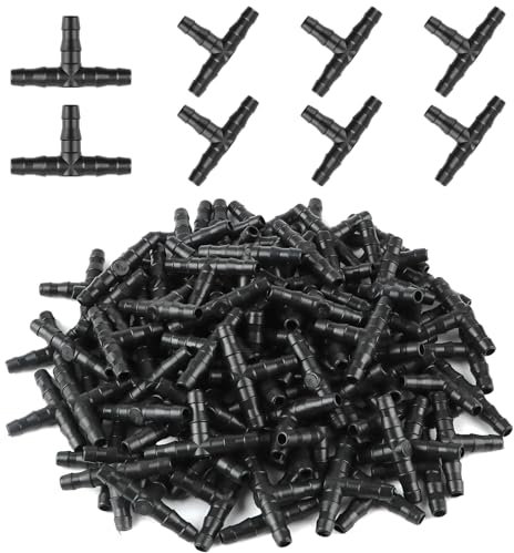 Rolcoassuns 100 accesorios universales de riego por goteo de 1/4 pulgadas, conectores de púas de 1/4 pulgadas para sistema de riego por goteo de tubo de agua de 4 mm/7 mm