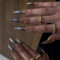 GlamRays Langer Stiletto Press on Nails Falsche Nägel Französische Spitze Braun Ombré Klebernagel Chrom Akrylnägel Mandel Vollumfängliche Gel Künstliche Aufnageln 24 Stück