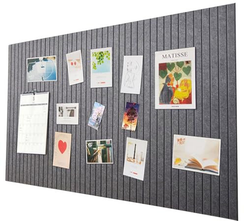 Große Filz Pinnwand Selbstklebend ,60 x 40cm Filzboard,dekorative Pinnwand aus Filz, 0,9cm dick,faltbare Fototafel Memotafeln Memo Boards Bulletin Board Wanddekoration für Büro Küche,Grau