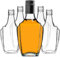 KADAX Lot de 5 bouteilles en verre de 250 ml avec bouchon à vis - Bouteilles vides à remplir - Bouteilles de liqueur en verre - Petites bouteilles d'alcool - Bouteilles de jus - Noir