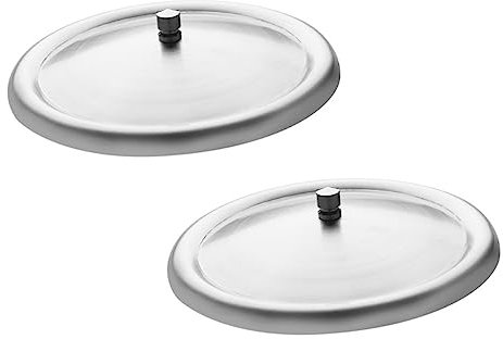 COLLBATH 2pezzi Copritazza in Acciaio Inossidabile Coperchio Per Tazza Resistente Al Calore Copertura Per Tazza Rotonda Evita Perdite Di Liquidi Facile Da Applicare