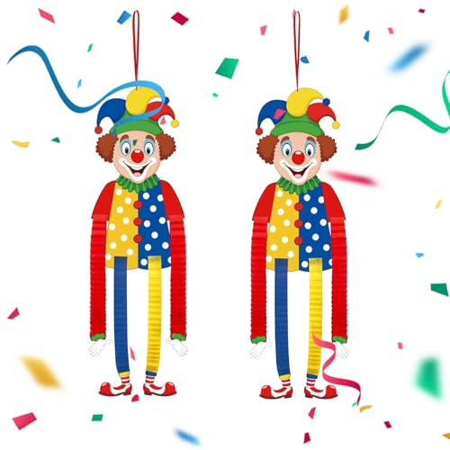 TAOYAOYAO Clown Banner Karneval Deko Clown Faschingsdeko Hängend Tür Fensterbilder Karneval Dekoration Geburststagsparty Faschingsdekoration Zirkus Deko Karnevalsparty Wanddeko Karneval Clown (2 pcs)