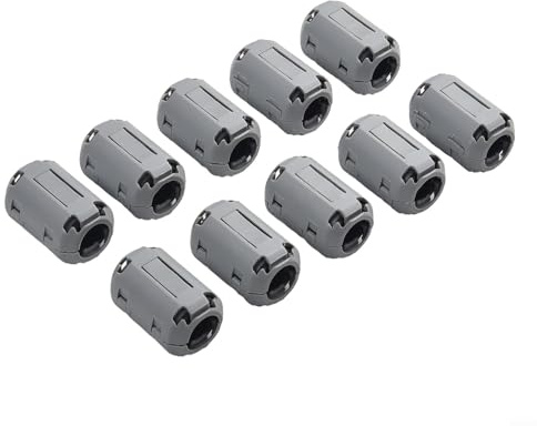 Ferrit-Ringkern Entstörklemme Entstörfilter für USB-Kabel Maus Kopfhörer Kabel Grau 3.5-13mm Durchmesser für EMI Unterdrückung Doppelschnapp-Design 10 Stück(9mm)
