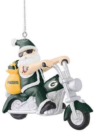 NFL Green Bay Packers Baumschmuck Santa on Motorcycle Anhänger Ornament Weihnachtsbaum