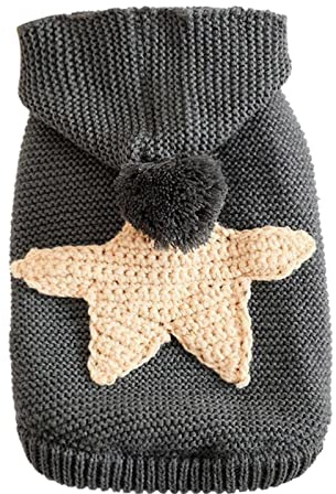 Hundepullover Kleine, Weihnachtspullover Hunde Katzen Wärme Dackel Hundepulli Strick Pullover Winter Warm Dog Clothes Strickmantel Welpenkleidung Kleidung Französische Chihuahua (Beige, M)
