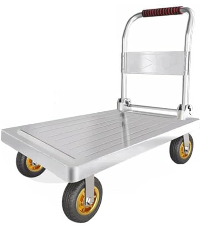 GSACLKES Warenkorb, Heavyduty Faltplattform Warenkorb 125X75 cm Hand Truck Trolley 100800 Kg Lastkapazität Tragbarer Bewegungskarb Mit Rädern Ideal Für Frachttransport/110 * 65Cm