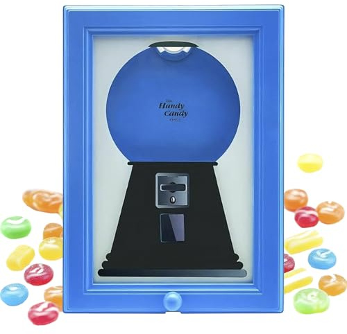 Nocecfi Candy Dispenser Picture Frame, Suspension Sweet Dispenser, Cute Picture Frames Home Decor for Candies Nuts Pet Treats Ideal Birthday & Holiday Gifts (Blue)