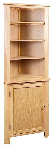 SKTQYQO Eckschrank aus massiver Eiche 59 x 36 x 180 cm für Küche Wohnzimmer, robuster Eckschrank mit viel Stauraum, einfache Montage, Farbe Braun,