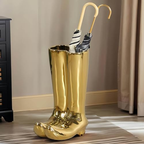 Boot-Shaped Umbrella Stand Holder for Entryway Organizing and Storage of Canes