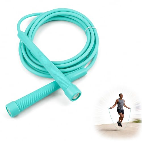 Cuerda de Saltar Fitness 2.8m PVC Speed Rope Ajustable, Mango Antideslizante para Adultos Boxeo Pérdida de Peso, Verde Oscuro