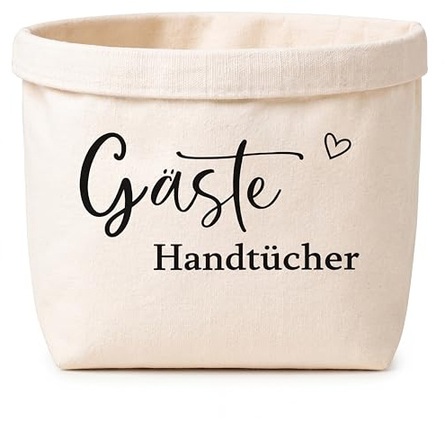Xuniea Gästehandtücher Korb für Aufbewahrung Bad Deko, Creme, Groß, 1 St | Groß 30 x 20 x 12 cm, Klein 25 x 15 x 9 cm, Aufbewahrungskorb aus Baumwolle und Leinen, Bad Organizer für Gäste, für WC Hotel