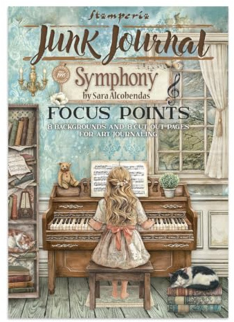 Stamperia - Junk Journal Stickers, Cut-Outs, and Backgrounds for Scrapbooks, Albums, Card Making, Bullet Journalling and More, Perfect for Hobbies, Crafts, and Gifting (Symphony) (Focus Points) (A5)