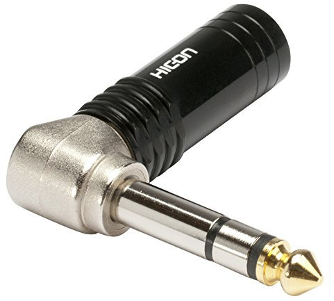 HICON robuster 6,3mm Klinkenstecker CLASSIC 3-pol male stereo Massivpin 90° abgewinkelt Goldtip | HI-J63SA04