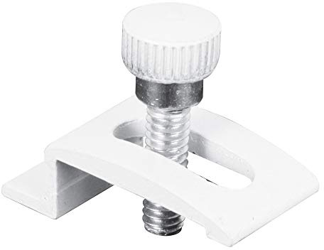 Prime-Line T 8725 1/4 In. White Aluminum Storm Door Panel Clip (8 Pack)