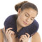 Smoothy Reise Nackenkissen mit Mikroperlen ergonomisches Nackenstützkissen - Nackenhörnchen mit Fleece Bezug - Blau