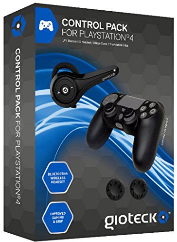 Gioteck - Accessory Control Pack: Headset Loop Bluetooth, 2 Grip, Funda (PlayStation 4)