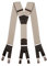 Olata 6 Clip Herren Hosenträger/extra breite Y-Hosenträger – 5 cm. Hellgrau