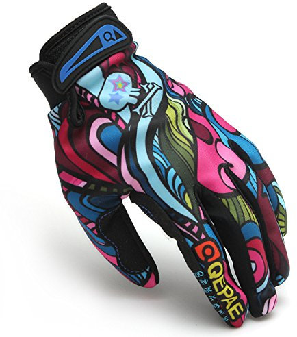 Alamor Motorcycle Racing Biker Guantes Llenos del Dedo Esqueleto del Cráneo Bone-L-Red
