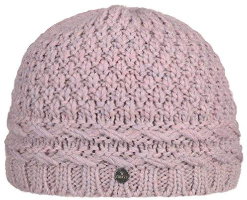 LIERYS Pinea Beanie Strickmütze Damen (mit Schurwolle und Alpakawolle) - Mütze Made in Germany - One Size Wintermütze im gestrickten Design (54-60 cm) - Beaniemütze Herbst/Winter Altrosa One Size