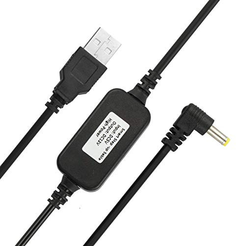 USB to DC Power Cable - USB 5V to DC 12V Voltage Step Up Cable Power Supply Adapter Cable Charger Cable with 4.0x1.7mm DC Jack 1m (Black)