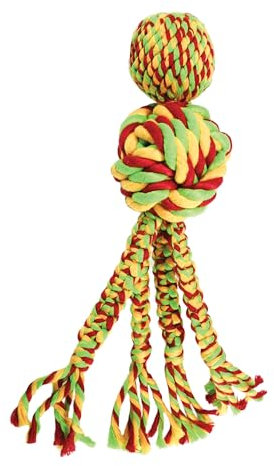 KONG - Wubba-Gewebe - S - 1 Stück: Hundespielzeug - Kauen, Holen, Schütteln, Ziehen - Mediumhunde - Multi