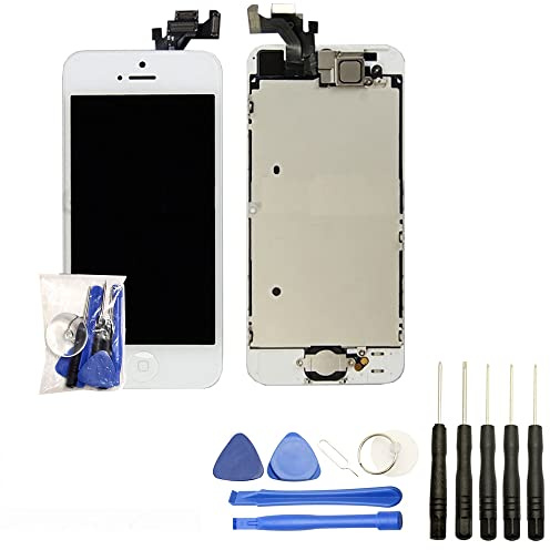 Visiodirect® Ecran Complet Compatible avec iPhone 5S Blanc+ Kit Outils