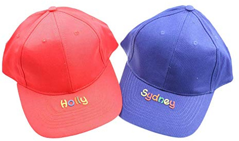 Cap Blau mit Namen - Personalisierte Kindercappy rot oder blau - Schirmmütze für Mädchen Jungen - Basecap für Kinder mit Wunschbeschriftung Cappy