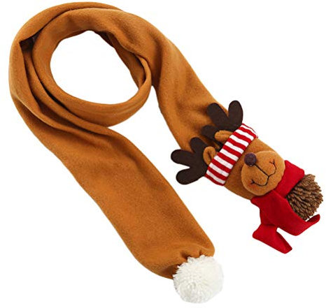 Amosfun Weihnachten Schal Weihnachtsmann Schal Schneemann Schal Weihnachten Elch Schal Winter Weihnachten Schal (Hirsch)
