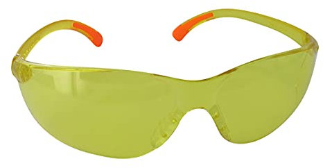 Greenstar - Schutzbrille 45 m/s aus Kunststoff – gelbe Gläser – Profi-Modell – Norm EN166 F – Freischneider & Basteln
