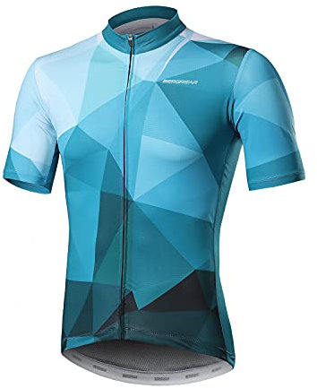 BERGRISAR Kurzarm Fahrradtrikot Herren Radtrikot mit Reißverschluss Taschen Trikots für MTB Mountainbike, Grün, XX-Large