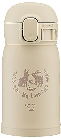 Zojirushi SM-WP24-CM Zojirushi Wasserflasche, One-Touch-Edelstahlbecher, nahtlos, 0,24 l, Beige, 301.6 ml (0.24 L)