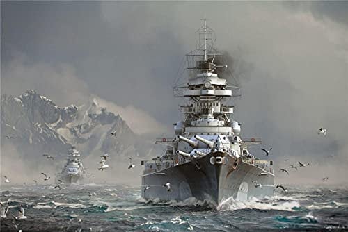 YANCONG Puzzle 1500 Piece Jigsaw Puzzle, Bismarck-Kriegsschiffe Auf Dem Meer Kinder 87X58Cm